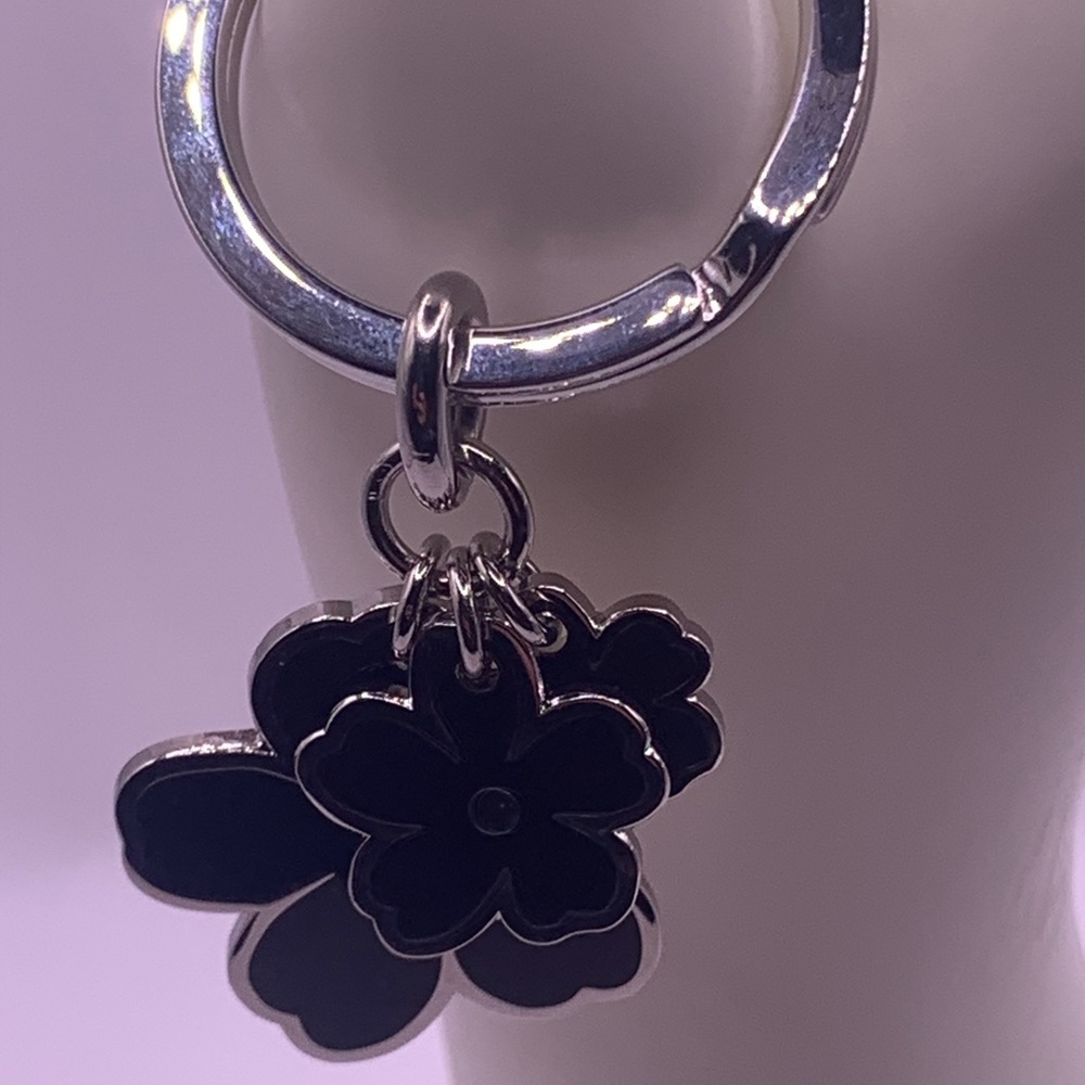 New Burberry Super Rare Black Flower Keychain